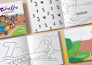 do children, comic, coloring book layout design